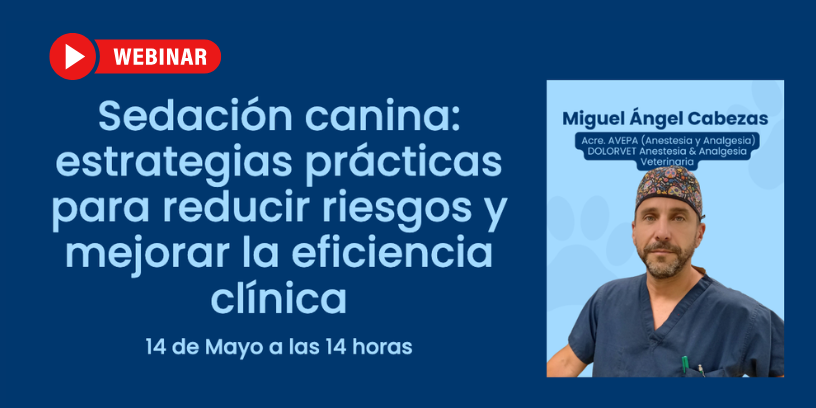Webinar sobre sedación canina el 14 de mayo con Miguel Ángel Cabezas Salamanca como ponente