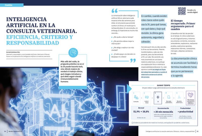 Inteligencia artificial en la consulta veterinaria. Eficiencia, criterio y responsabilidad